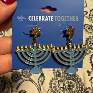 🖤BLACK FRIDAY PRICING!🖤 NWT Celebrate Together Gold & Blue Menorah Earrings